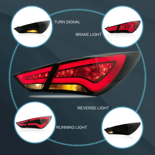 Miniatura 4 de VLAND Conjunto de luces traseras para Hyundai Sonata 6ª generación Sedán 2011-2014, Plug-and-play, ahumado