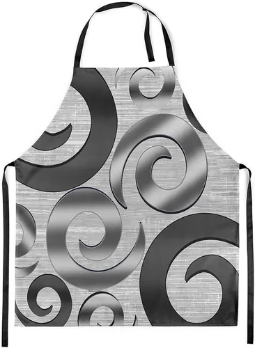 Miniatura 42 de Castle Fairy Delantal de cocina geométrico en espiral, moderno delantal impermeable con rayas simples para adultos (sin bolsillo), 31 x 26 pulgadas