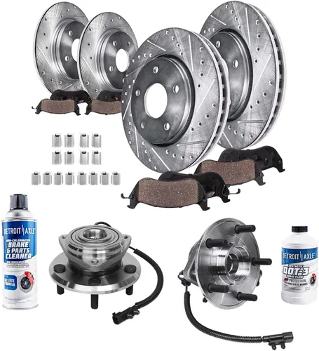 Miniatura 23 de Detroit Axle - 4 rotores de freno para Chevrolet Cruze 2014 2015 [modelos de motores de gas] Rotores de freno de disco perforados y ranurados