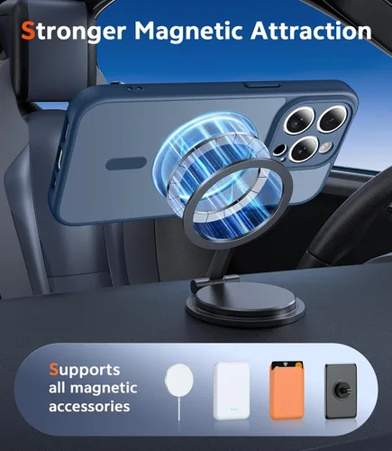 Miniatura 1339 de FNTCASE Funda para iPhone 13 Pro-Max: Fundas magnéticas transparentes compatibles con Magsafe Slim anti amarillamiento protección contra caídas