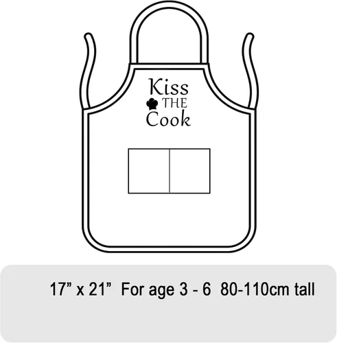 Miniatura 2 de Juego de delantal y sombrero de chef con bolsillos, delantal infantil para niños y niñas, para cocinar, cocina, delantales ajustables Azul