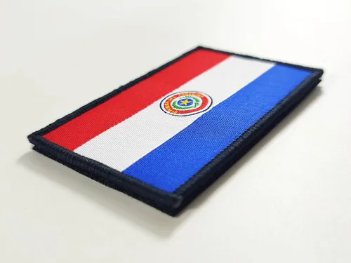 Miniatura 2 de Overdecor Parches militares tácticos de la bandera paraguaya de Paraguay, cierre de velcro, paquete de 2