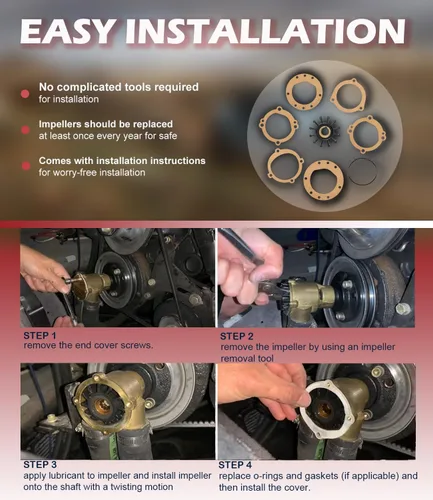 Miniatura 6 de Kit de reparación de impulsor de bomba de agua Reemplazo para Sherwood 10615K-SHW para Volvo Penta 835874 Impulsor de bomba de enfriamiento