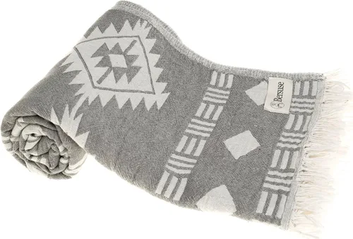 Miniatura 5 de Bersuse Toalla turca de doble capa Belice 100% algodón, 37 x 70 pulgadas, gris plateado