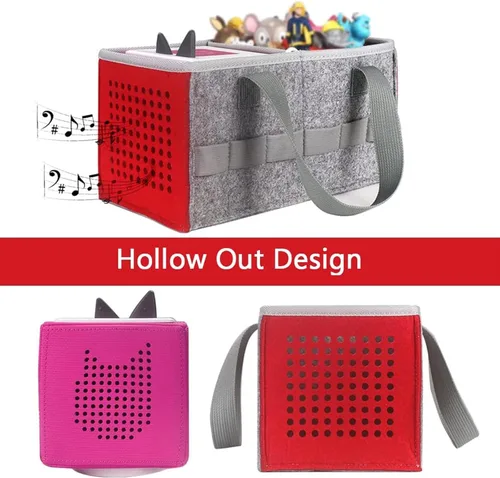 Miniatura 9 de Paquete de 3 organizadores de fieltro para Toniebox, bolsa de almacenamiento de viaje con asa para accesorios Toniebox
