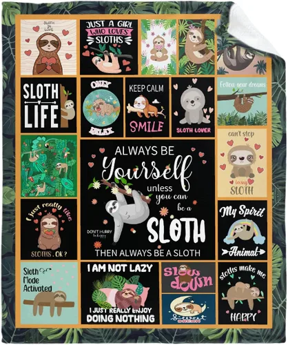Linda manta de perezoso, regalos lindos de perezosos para niñas, niños y mujeres, decoración de animales de peluche de perezoso, manta ligera de