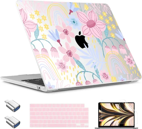 Miniatura 35 de TWOLSKOO Funda para MacBook Air de 15 pulgadas 2025 2024 2023 versión M4 A3241 M3 A3114 M2 A2941, carcasa rígida de plástico y protector