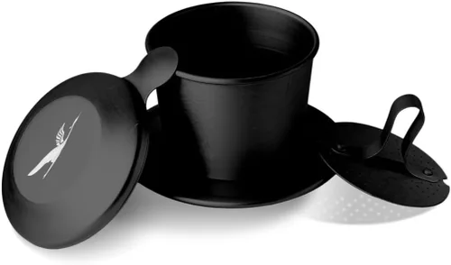 Miniatura 3 de Birdee Gotero de café vietnamita de aluminio – Negro, 6 onzas, filtro Phin, ligero y portátil, perfecto para Ca Phe Sua Da, uso doméstico, viajes