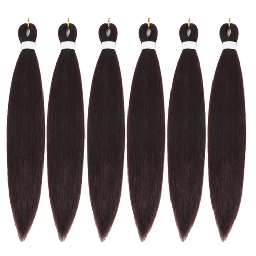 Miniatura 15 de Cabello Trenzado Ombré Pre-Estirado 26 Pulgadas Ombré Marrón 8 Paquetes/Lote Trenza Fijación con Agua Caliente Cabello Sintético Profesional