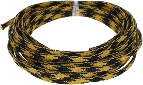 Miniatura 12 de Bettomshin Manga de gestión de cables negra y amarilla, 0.63 pulgadas de ancho, protector de cable PET ignífugo de 16.4 pies (16.4 ft)