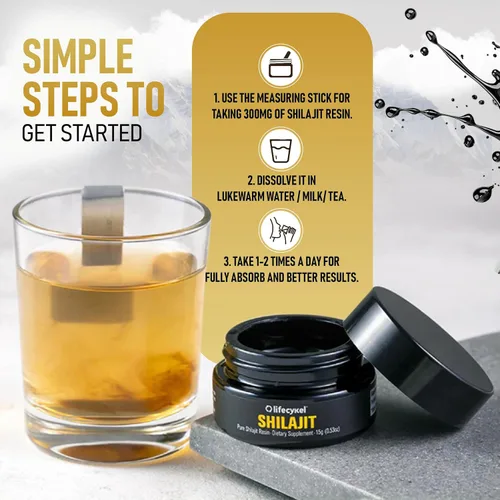Miniatura 7 de Lifecykel - Resina Shilajit pura – 0.55 onzas Suplemento Shilajit de cosecha silvestre, rico en minerales para mayor fuerza, probado por terceros