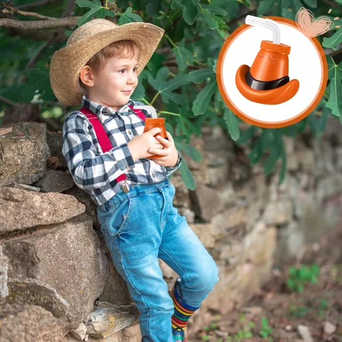 Miniatura 5 de Amyhill 24 tazas de sombrero de vaquero con tapas y pajitas de plástico de 12 onzas para sombrero de vaquero para suministros de fiesta de rodeo