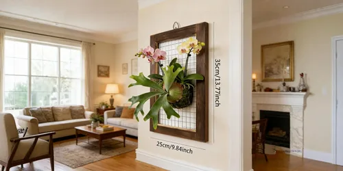 Miniatura 5 de Kit de montaje de helecho cuerno de ciervo, maceta colgante de pared de madera para orquídeas y jardín vertical, tablero de soporte para plantas