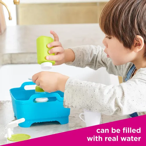 Miniatura 4 de Casdon Joseph Joseph Wash & Scrub. Juego de lavado para niños mayores de 3 años. Incluye cubiertos y vajilla que cambian de color para un juego