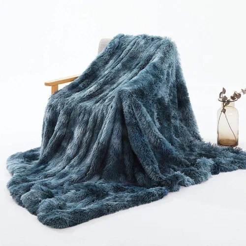 Miniatura 19 de Manta elegante de felpa suave en la cama, manta cálida de piel sintética, color gris, arcoíris, para cama, sofá, manta negra, 17.7 x 17.7 in