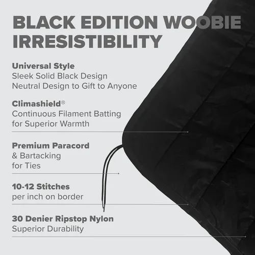 Miniatura 3 de Pinnacle Mercantile Black Edition Woobie Made in USA por Winston-Salem Industries for The Blind Poncho Liner Multiuso Nylon Tactical Camping Manta