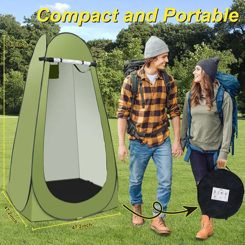 Miniatura 7 de Tienda de ducha desplegable para camping, tienda de ducha portátil para exteriores con ducha recargable de 6000 mAh