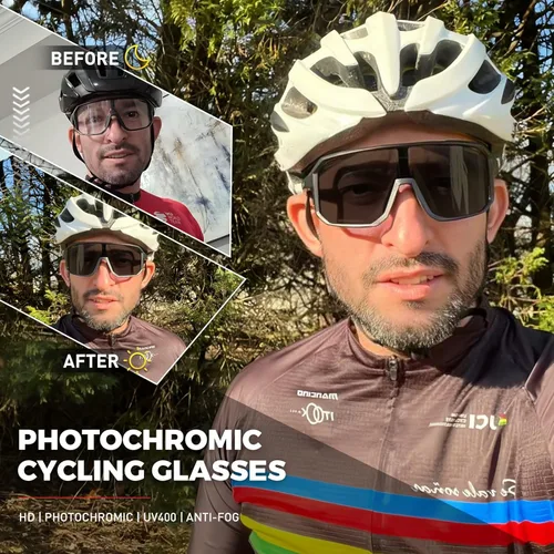 Miniatura 2 de KAPVOE Gafas de ciclismo fotocromáticas para hombres y mujeres, gafas de sol de bicicleta de montaña, gafas de sol antivaho para exteriores K62