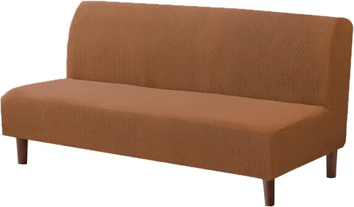 Miniatura 15 de Funda elástica para sofá de futón sin brazos, fundas de sofá y cama de forro polar a cuadros, fundas protectoras lavables para muebles con parte