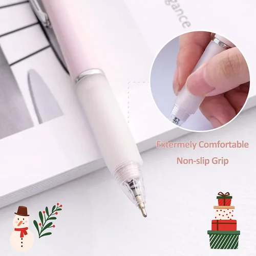 Miniatura 3 de Aisibeiger Bolígrafo de punta redonda con tinta negra, bolígrafos de bola con agarre súper suave, punta media de 1.0mm, bolígrafos de oficina
