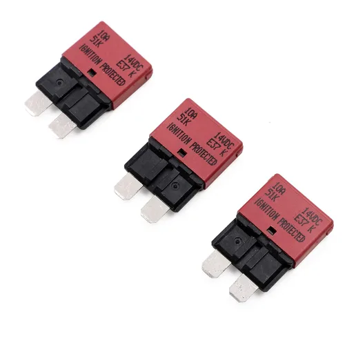 Miniatura 6 de Disyuntor de fusibles de reinicio manual de 12 V, 24 V, 3 A, ATO/ATC de perfil bajo – UL – Disyuntores reiniciables tipo 3 amperios, kit de fusibles