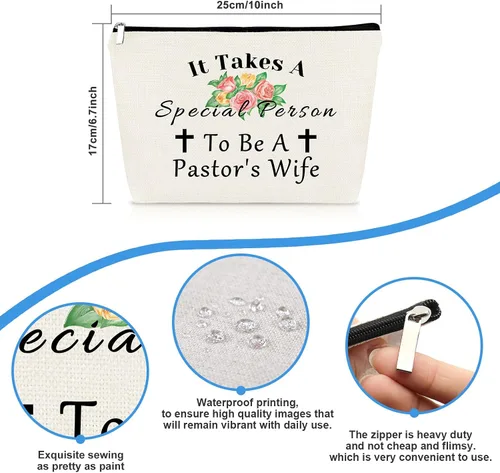 Miniatura 2 de Bolsa de maquillaje para esposa del pastor, regalos de agradecimiento para mujeres, regalo religioso, bolsa de cosméticos, regalo de Navidad