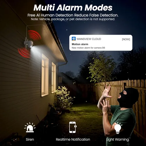 Miniatura 6 de Cámaras 2K para seguridad en el hogar, cámara inalámbrica WiFi de 2.4 G para exteriores, energía solar/batería con panel solar, visión de 360°