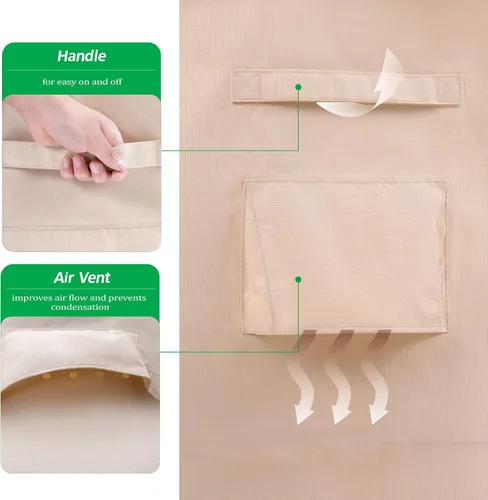 Miniatura 7 de F&J Outdoors Funda impermeable resistente a los rayos UV para silla de patio de asiento profundo, silla de comedor, 35" de ancho x 39" de Beige