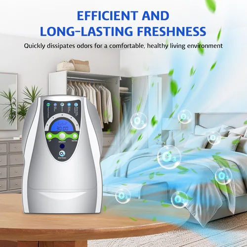 Miniatura 4 de VTAR Máquina de ozono, máquina multiusos de ozono de 500 mg/h purifica aire, agua, frutas, verduras, cepillos de dientes, acuario. Dispositivo Gris