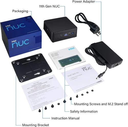 Miniatura 7 de Intel NUC 11 NUC11PAHI5 Panther Canyon Mini PC, Core i5-1135G7, 16 GB de RAM, 512 GB SSD, Mini computadoras Windows 11 Pro para oficina en casa