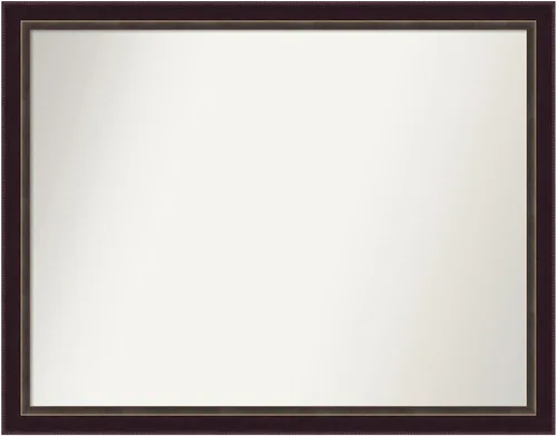Miniatura 248 de Amanti Art Espejo de baño de bronce para sobre el fregadero, 24 x 24 pulgadas, espejo cuadrado de bronce Lara para tocador, marco de madera