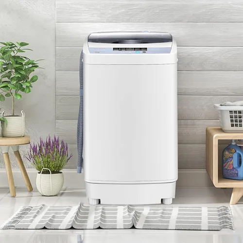 Miniatura 8 de Giantex Lavadora portátil compacta de 12 libras de capacidad totalmente automática con bomba de drenaje, 10 programas, 8 niveles de agua, 1.34 pies