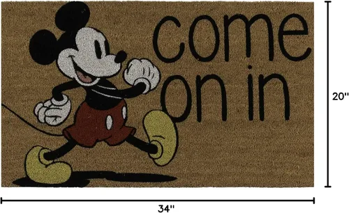 Miniatura 9 de Gertmenian 47534 Disney Mickey Mouse - Alfombra retro clásica de fibra de coco para entrada, paquete de 2 unidades, 20 x 34 pulgadas, color marrón