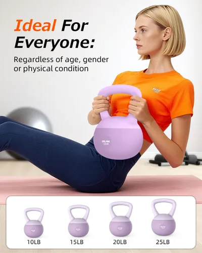 Miniatura 7 de Soft Kettlebell, Safe Strength Training Kettle bell, Cushioned Impact-Resistant Base and Anti-Slip Grip Weight, Kettlebells Set for Home Workouts
