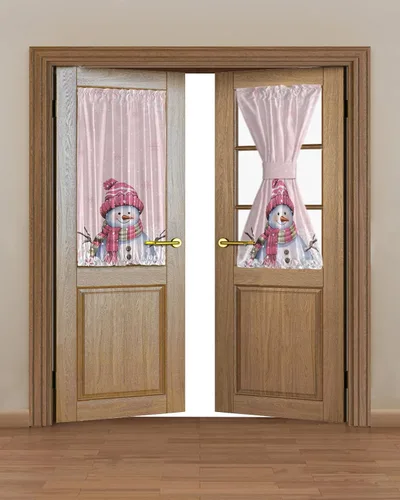 Miniatura 2 de Cortinas opacas para puerta francesa, de cristal, para puerta delantera, trasera, puerta de patio, aislamiento térmico, bolsillo para barra