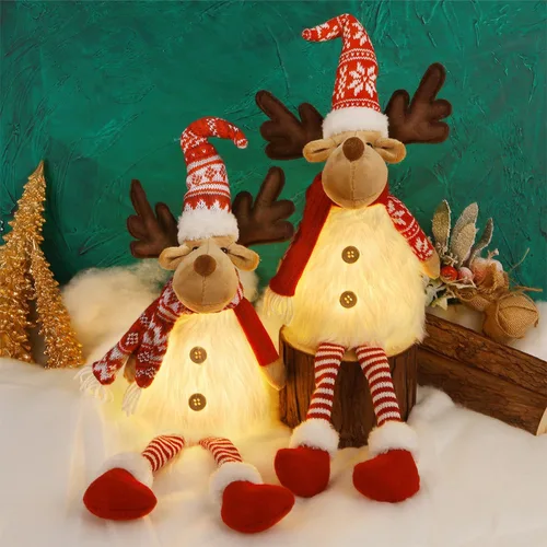 Miniatura 6 de Juegoal Paquete de 2 renos de Navidad iluminados con patas colgantes, figuras de alce rodolfo hechas a mano de 23 pulgadas, regalo de vacaciones