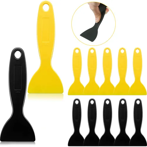 12 espátulas de plástico para masilla, herramienta de instalación de adhesivos para eliminar burbujas de aire, raspadores de pintura flexibles para