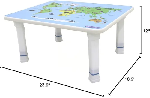 Miniatura 3 de Baby Care Mesa de piso plegable para niños con alturas ajustables, para jugar, leer y merienda y más (mapa del mundo)