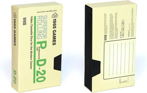 Miniatura 4 de 1985 Games Juego de dados D&D de borde afilado – Dados poliédricos de resina hechos a mano en caja retro VHS – 7 dados para TTRPG (Bola de Cristal)