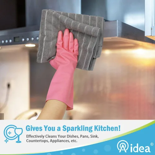 Miniatura 4 de AIDEA Paquete de 8 toallas de cocina de microfibra, toallas de cocina de microfibra, suaves y absorbentes, paños de cocina multiusos para el hogar