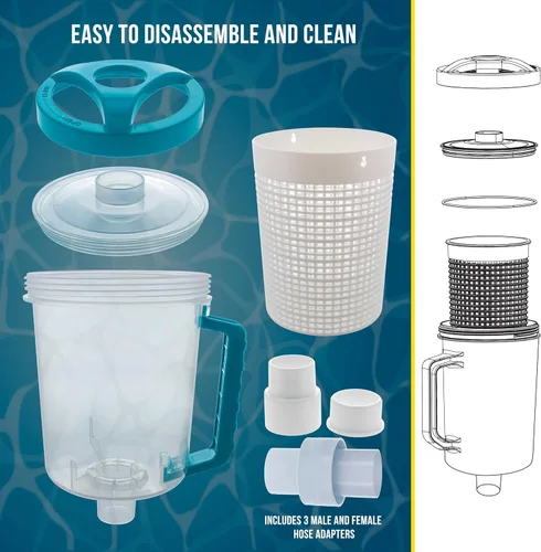 Miniatura 6 de U.S. Pool Supply Atrapasador de hojas de piscina - Recipiente de hojas de piscina en línea, aspiradora para limpiador enterrado, cesta de filtro