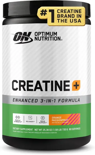 Miniatura 15 de Optimum Nutrition Creatina Monohidrato Plus en polvo, sabor a maracuyá naranja, mezcla de rendimiento de creatina con electrolitos