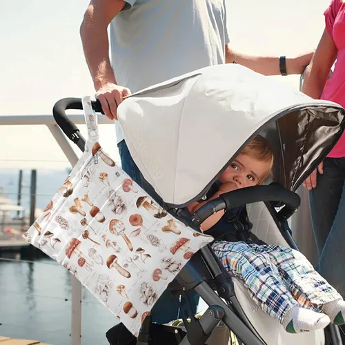 Miniatura 2 de visesunny Seta dibujada a mano, 2 bolsas húmedas con bolsillos con cremallera, lavable, reutilizable, espaciosa para viajes, playa, piscina, Multi51.