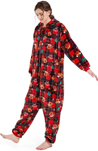 Miniatura 3 de DELEY Adults Unisex Onesie Halloween Costumes Animal Cosplay Pajamas Warm Sleepwear Homewear