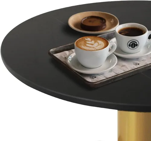Miniatura 6 de Mesa auxiliar con parte superior de mármol, mesa auxiliar de metal dorado, mesa auxiliar moderna para sofá, mesa auxiliar redonda de café para sofá