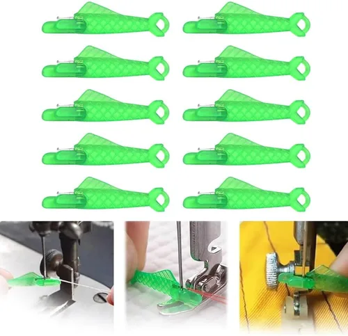 Enhebrador de agujas para máquina de coser, tipo de boca de pescado, nueva aguja de máquina de coser, enhebradores de agujas de bricolaje, Verde 10