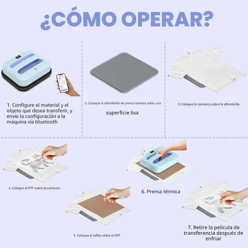 Miniatura 7 de Prensa de calor de 12 x 10 pulgadas, máquina inteligente de prensa de calor con Bluetooth integrado para camisetas, almohadas, bolsas de mano y más