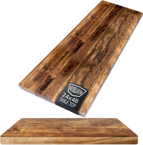 Miniatura 23 de Mesa de madera recuperada, pieza de madera reciclada rústica perfecta para cocinas, comedor y mesas auxiliares