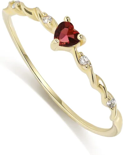 Meissa Anillo de Corazón Pequeño Apilable Delicado Lindo Anillo de Plata Esterlina Anillo Minimalista de Amistad a Juego Apilable Diamante Oro Anillo