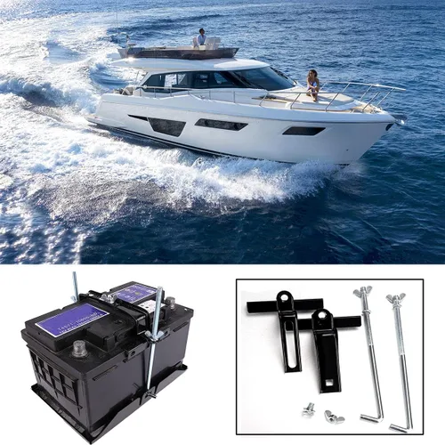 Miniatura 3 de Soporte de batería ajustable universal, Barra transversal ajustable para batería universal con soporte de batería de perno L para coche SUV